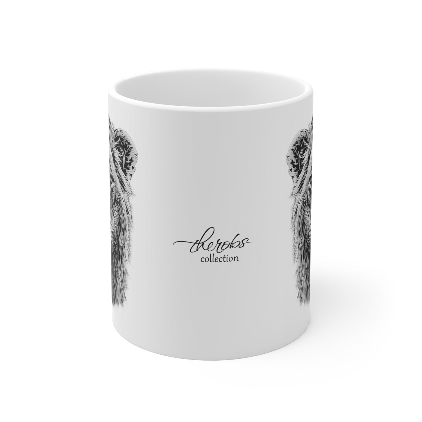 B&W Lion White Ceramic 11oz Mug - HD Printing
