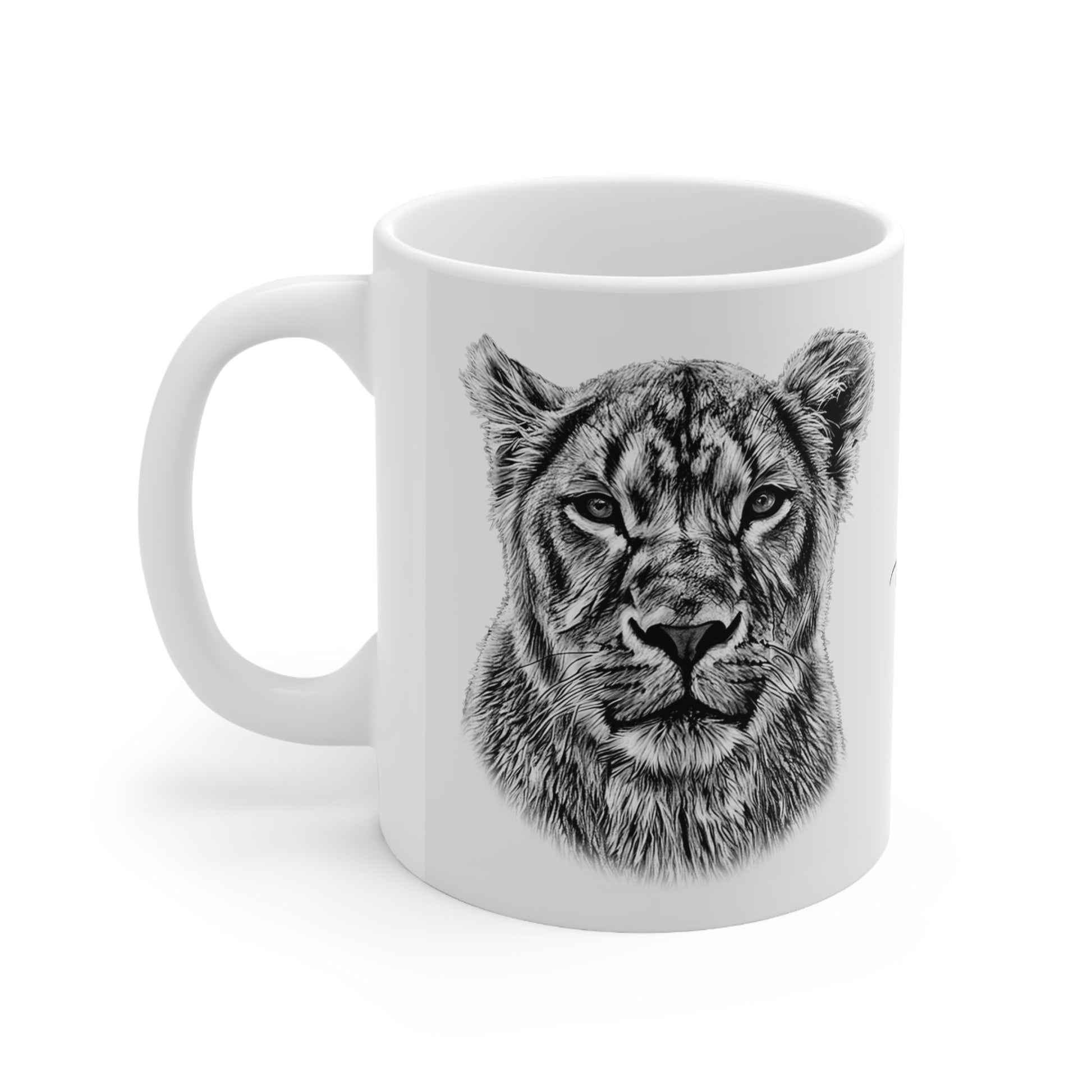 B&W Lioness White Ceramic 11oz Mug - HD Printing