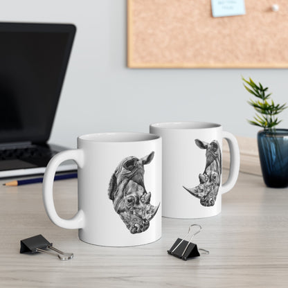 B&W Rhino Mug - HD Printing