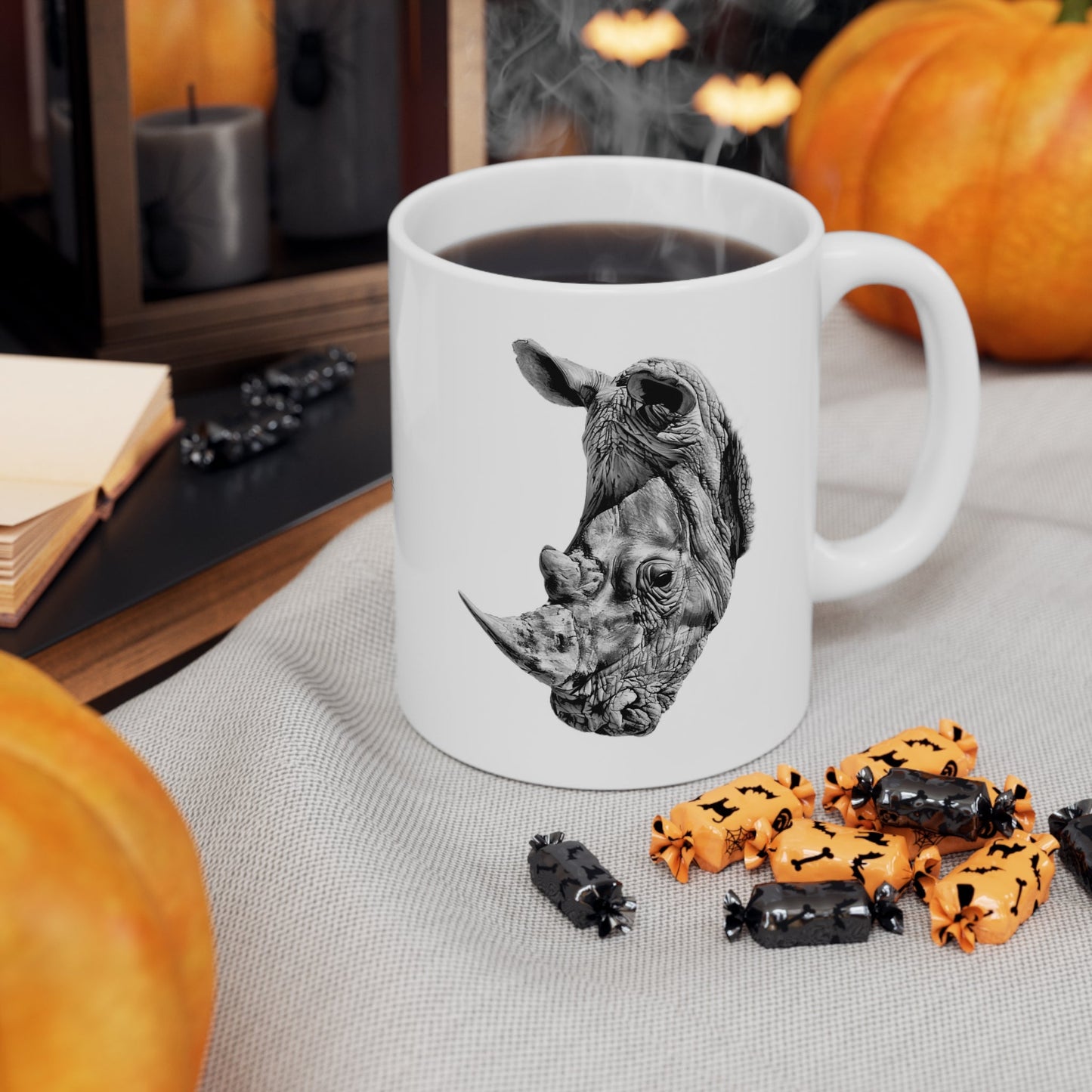 B&W Rhino Mug - HD Printing