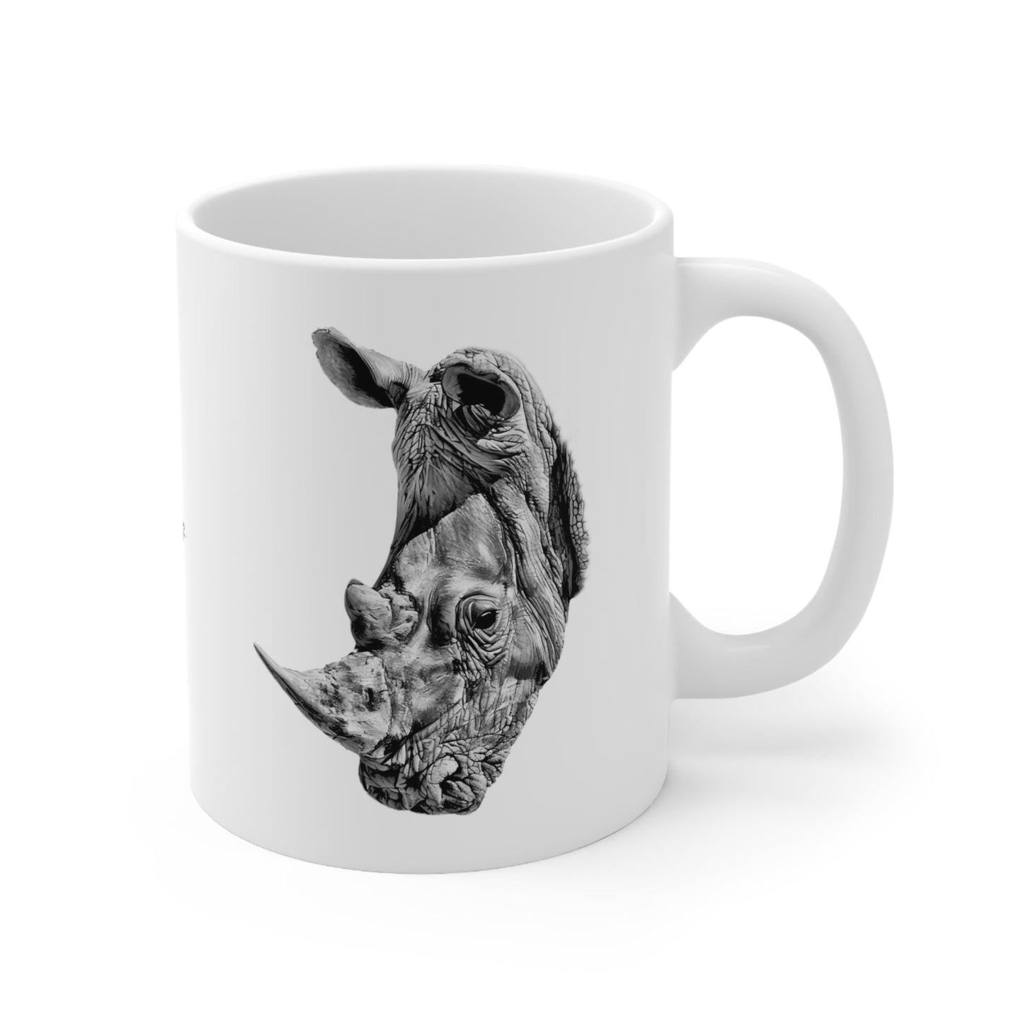 B&W Rhino Mug - HD Printing