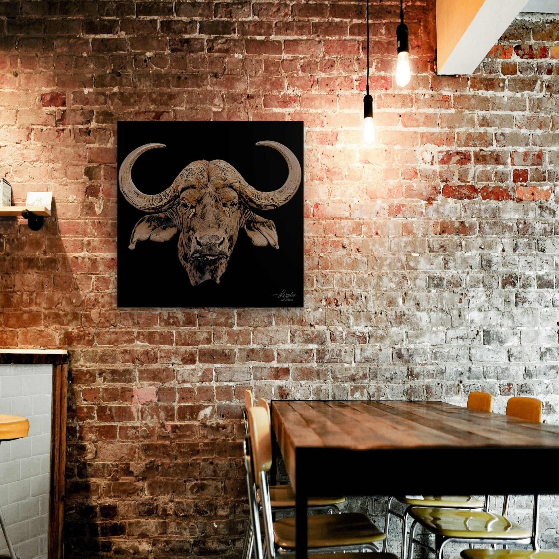 Cape Buffalo Indoor & Outdoor Black HD Silk Poster - HD Printing