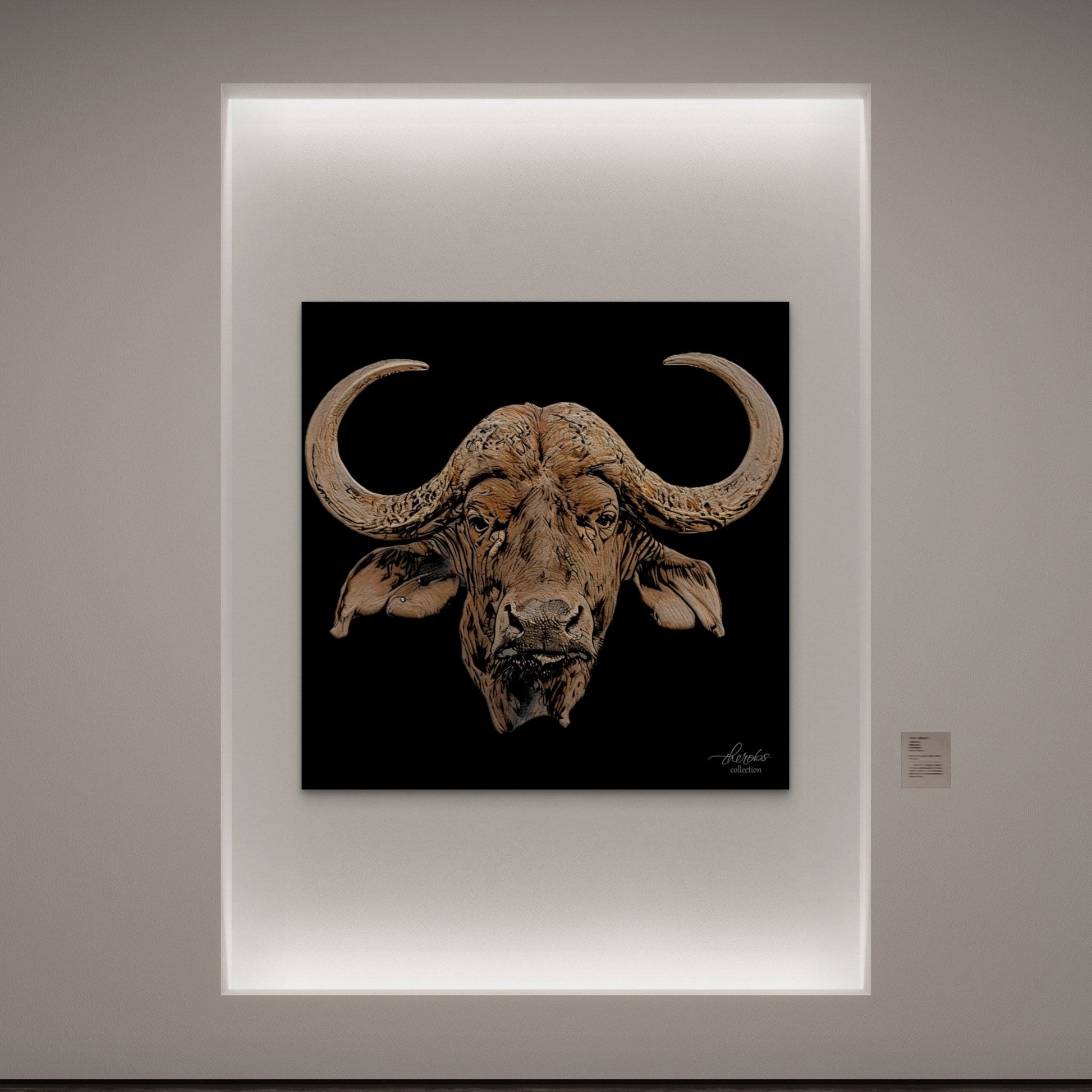 Cape Buffalo Indoor & Outdoor Black HD Silk Poster - HD Printing