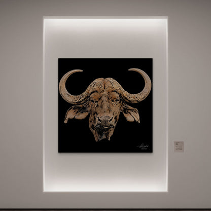 Cape Buffalo Indoor & Outdoor Black HD Silk Poster - HD Printing