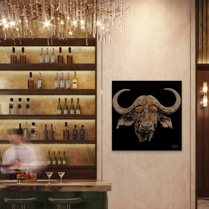 Cape Buffalo Indoor & Outdoor Black HD Silk Poster - HD Printing