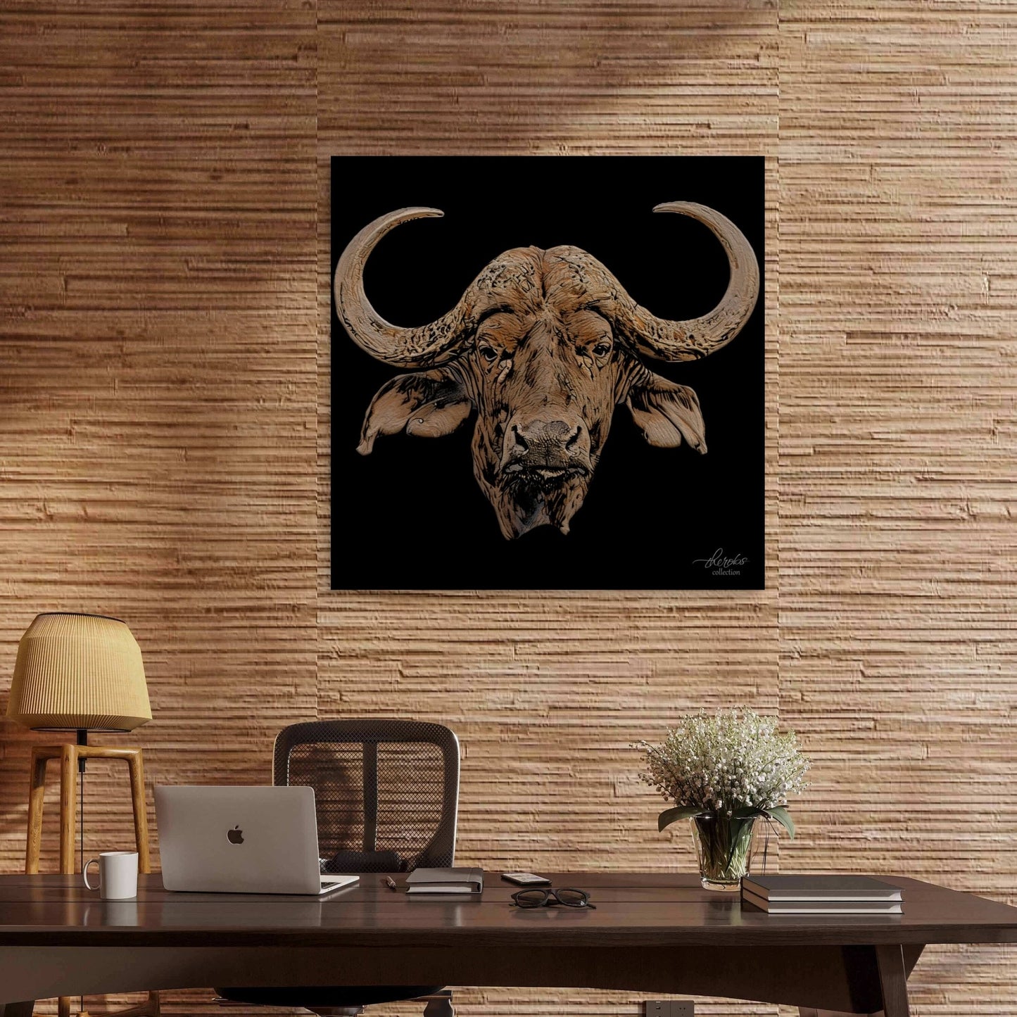 Cape Buffalo Indoor & Outdoor Black HD Silk Poster - HD Printing