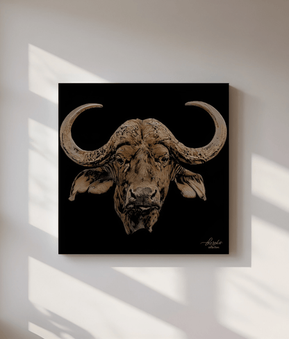 Cape Buffalo Indoor & Outdoor Black HD Silk Poster - HD Printing