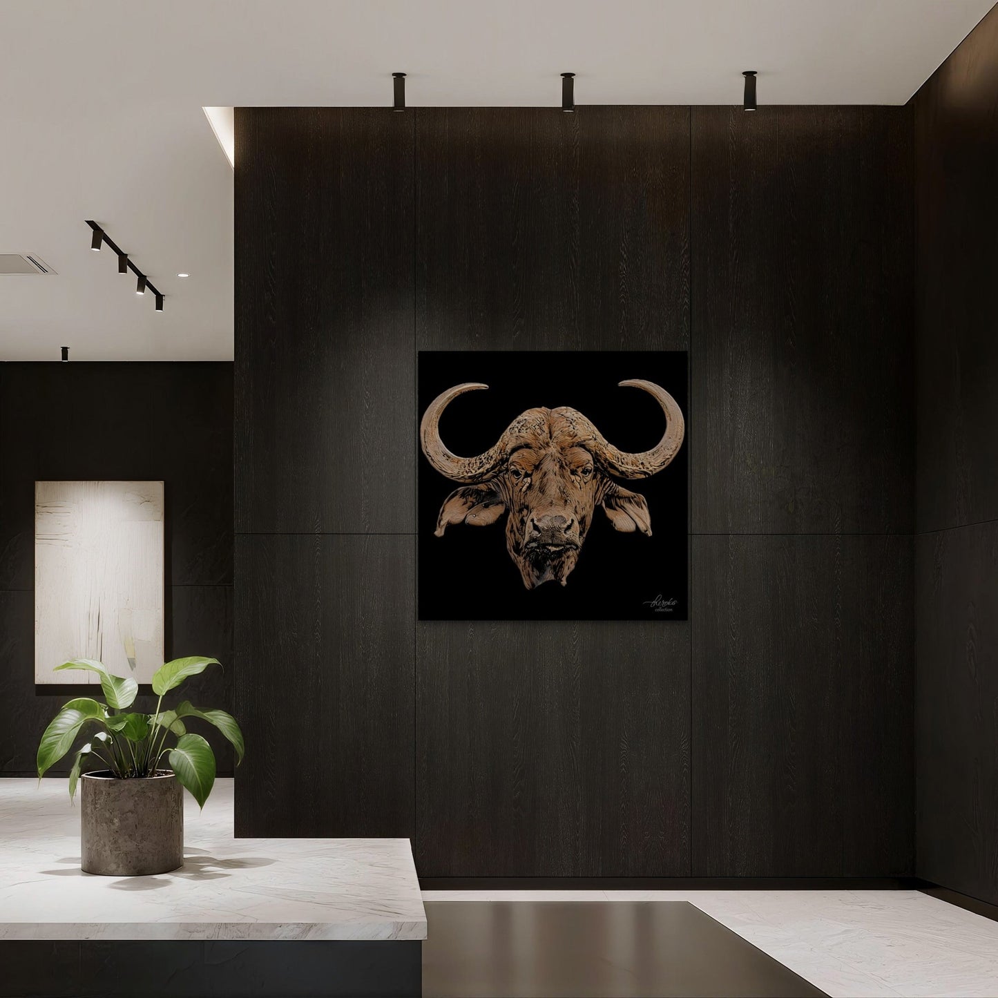 Cape Buffalo Indoor & Outdoor Black HD Silk Poster - HD Printing