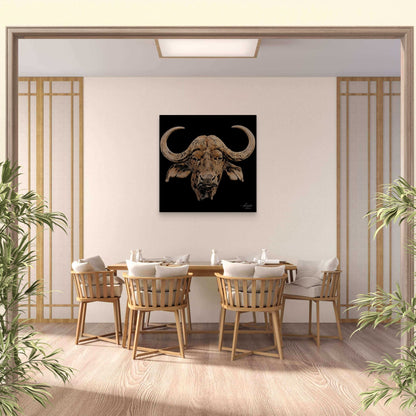 Cape Buffalo Indoor & Outdoor Black HD Silk Poster - HD Printing