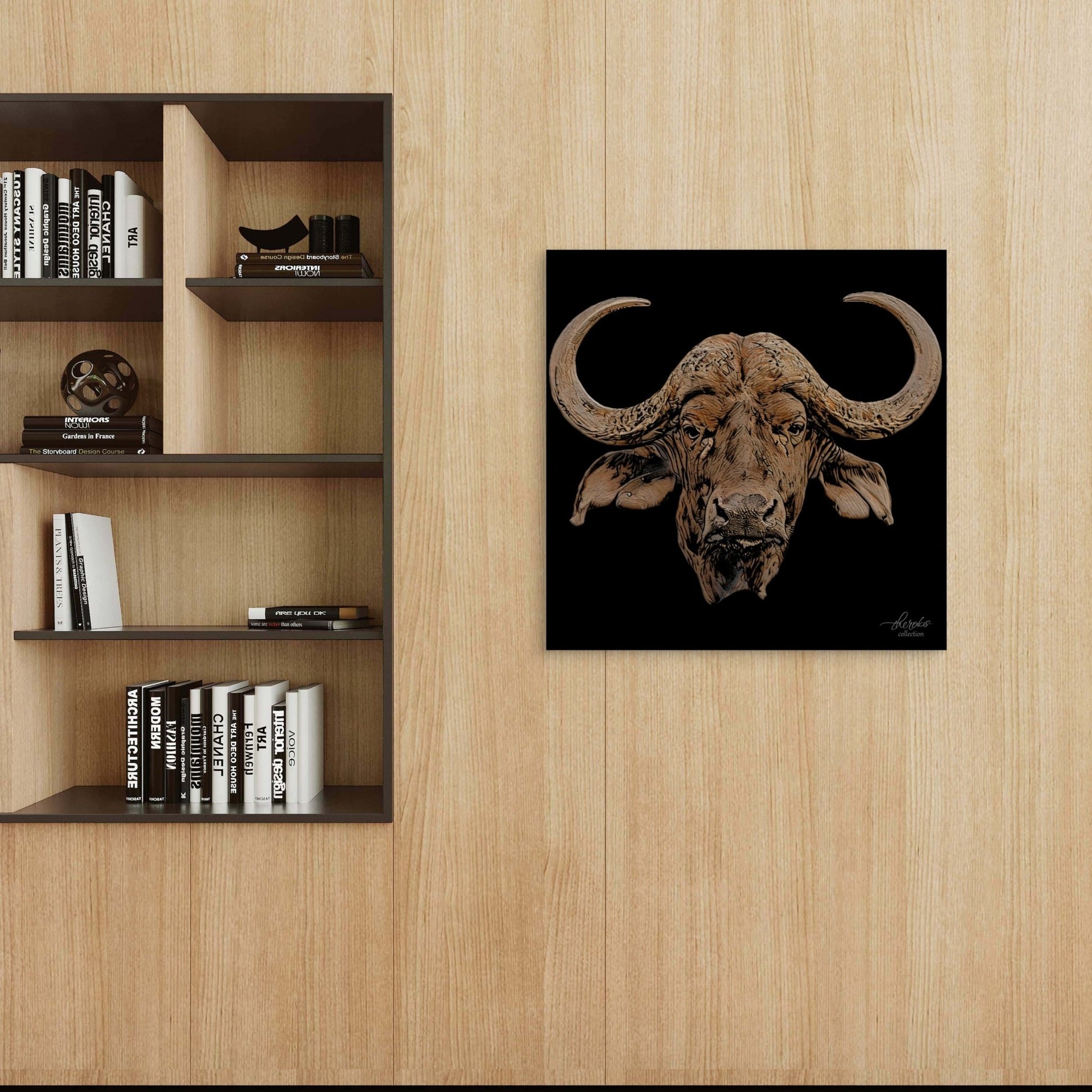 Cape Buffalo Indoor & Outdoor Black HD Silk Poster - HD Printing