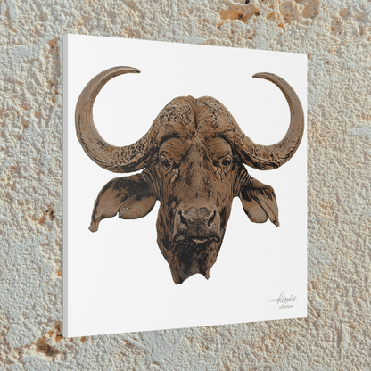 Cape Buffalo Satin Stretched Canvas Print - HD Printing