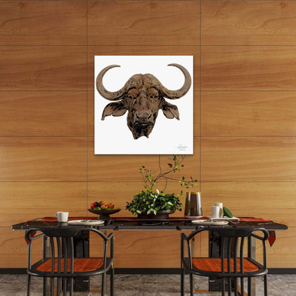 Cape Buffalo Satin Stretched Canvas Print - HD Printing