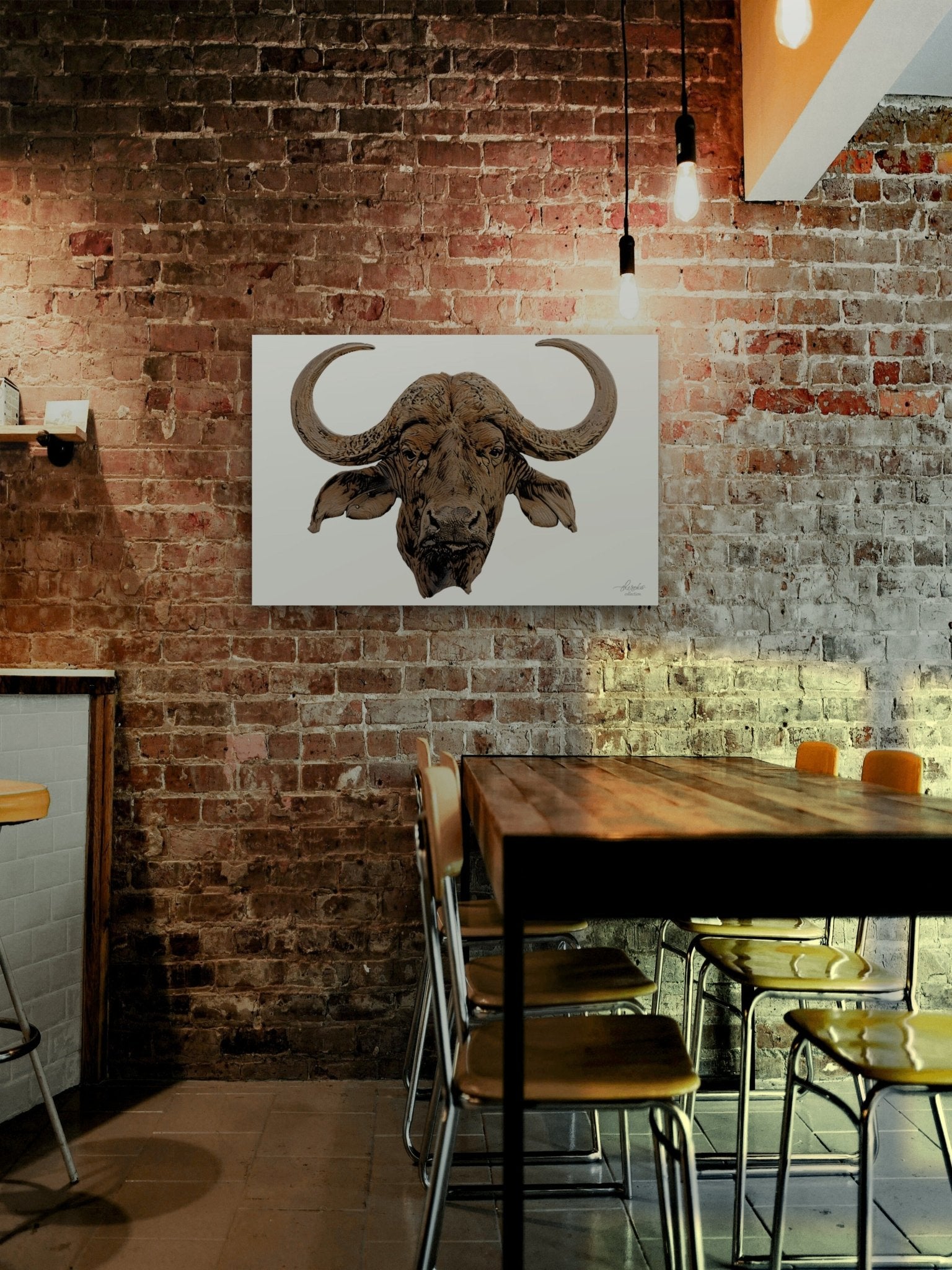 Cape Buffalo Satin Stretched Canvas Print - HD Printing