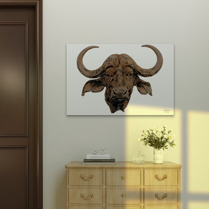 Cape Buffalo Satin Stretched Canvas Print - HD Printing