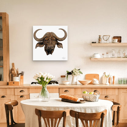 Cape Buffalo Satin Stretched Canvas Print - HD Printing