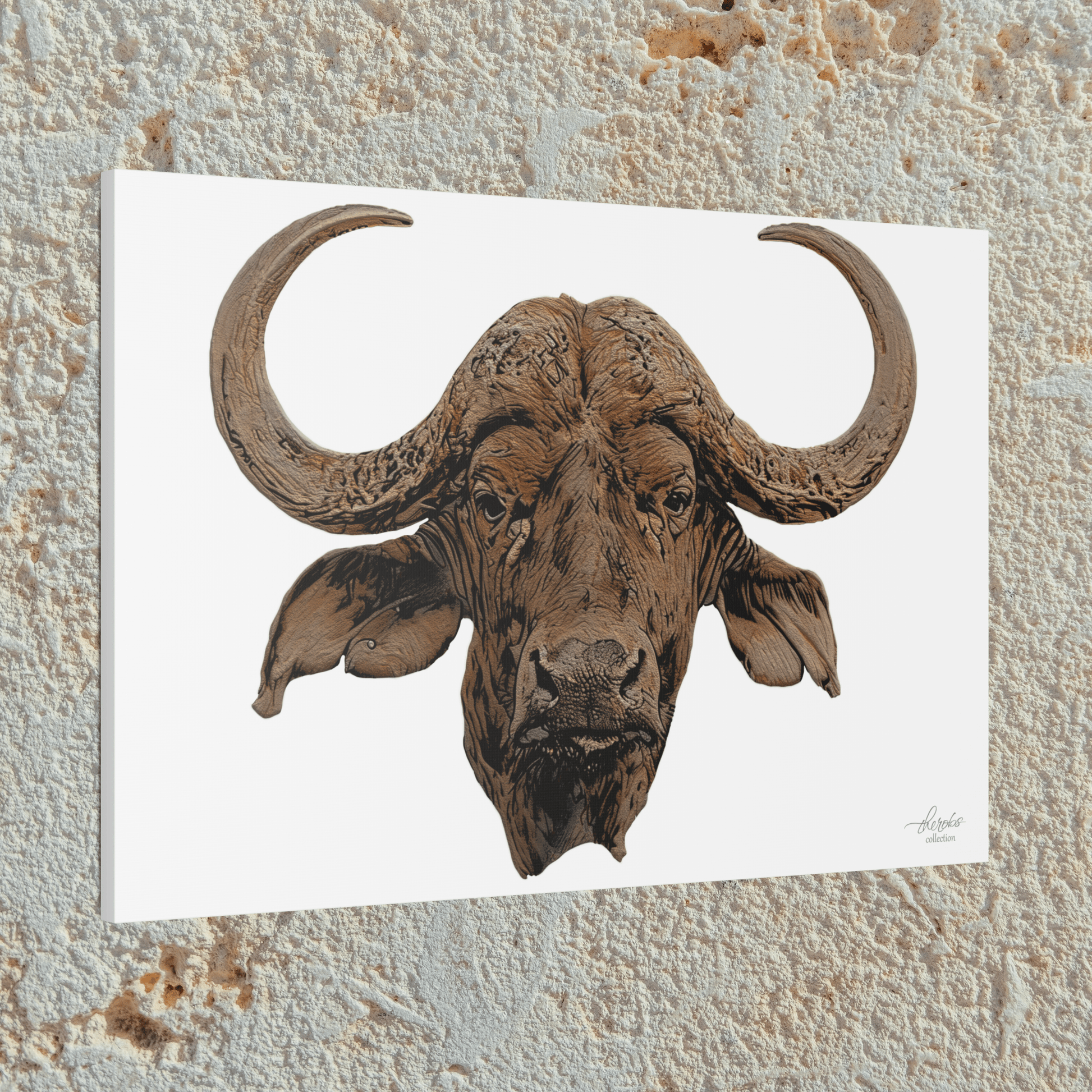 Cape Buffalo Satin Stretched Canvas Print - HD Printing