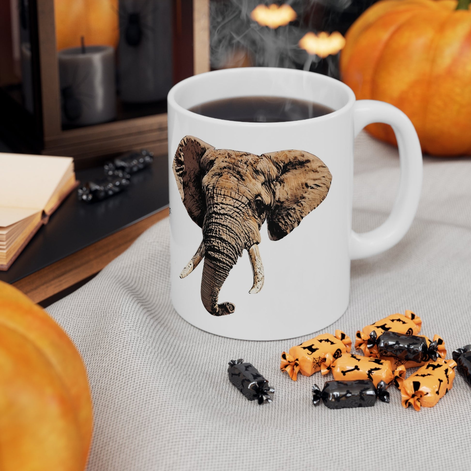 Colour Elephant White Ceramic 11oz Mug - HD Printing