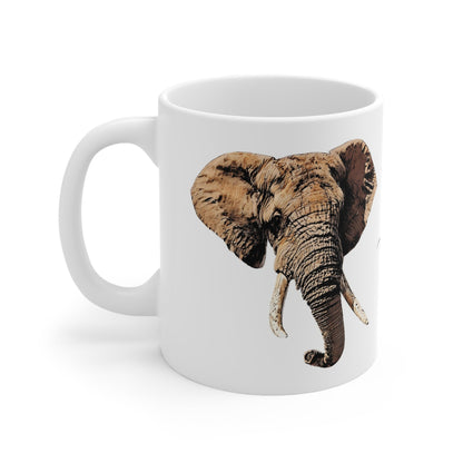 Colour Elephant White Ceramic 11oz Mug - HD Printing