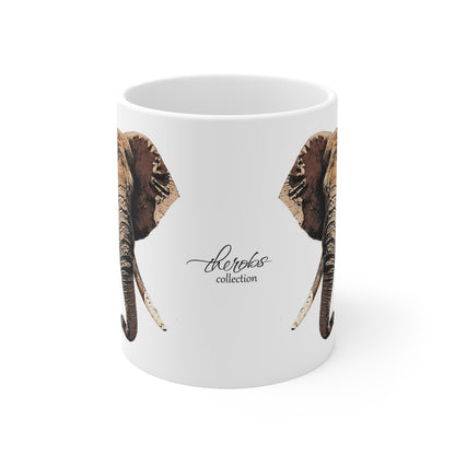 Colour Elephant White Ceramic 11oz Mug - HD Printing
