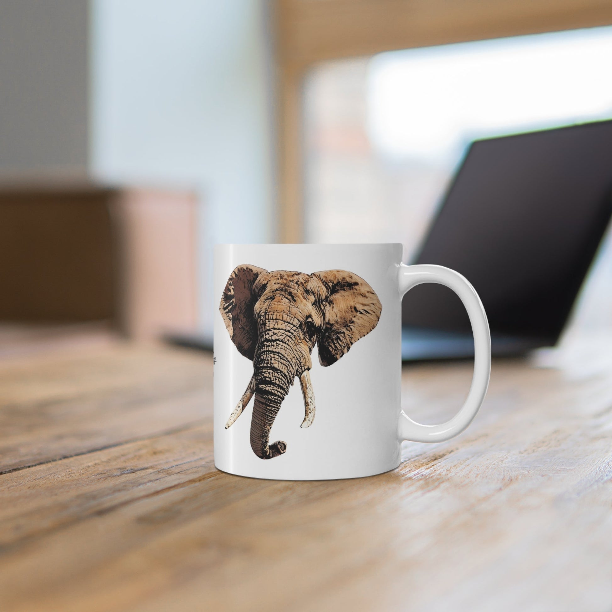 Colour Elephant White Ceramic 11oz Mug - HD Printing