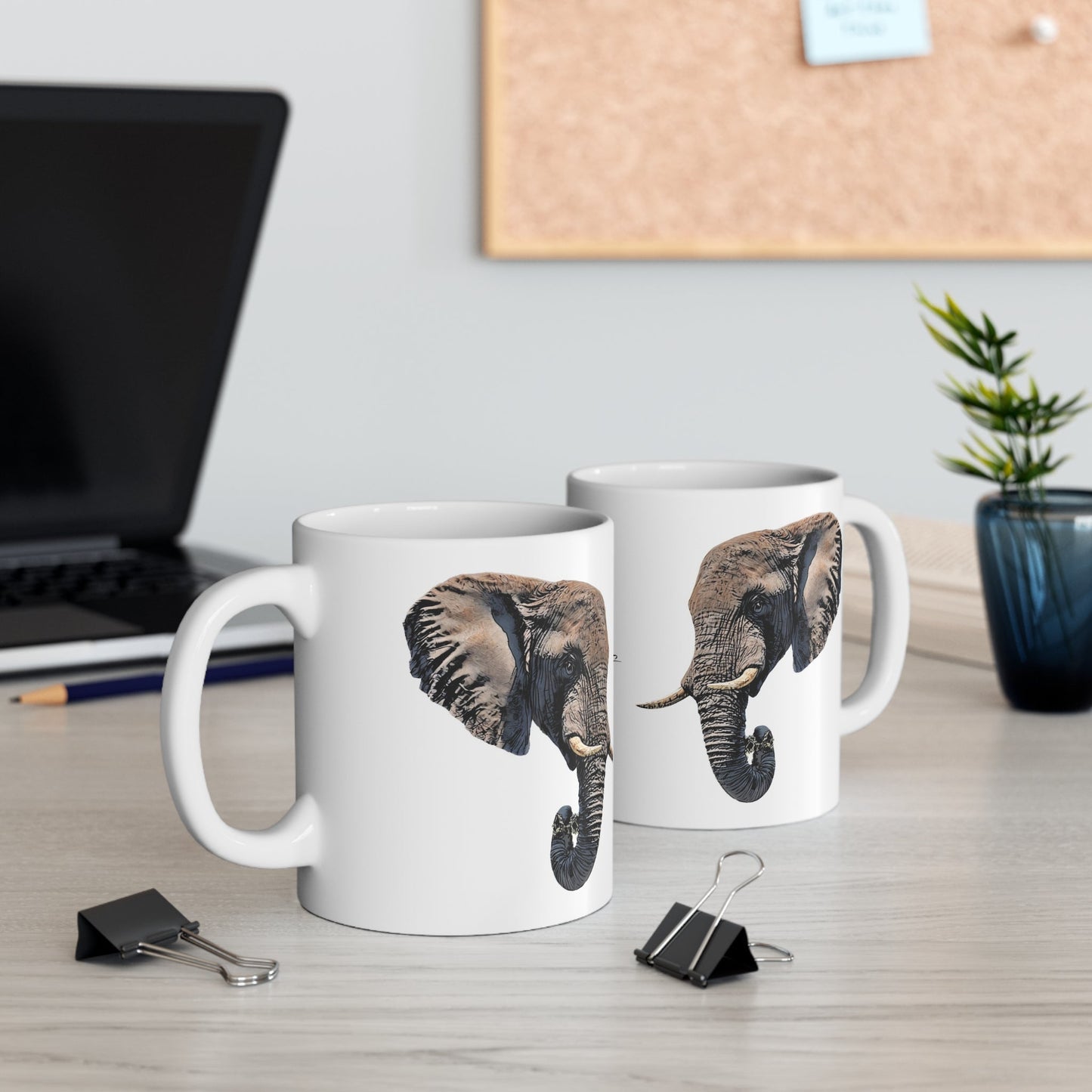 Colour Elephant White Ceramic 11oz Mug II - HD Printing