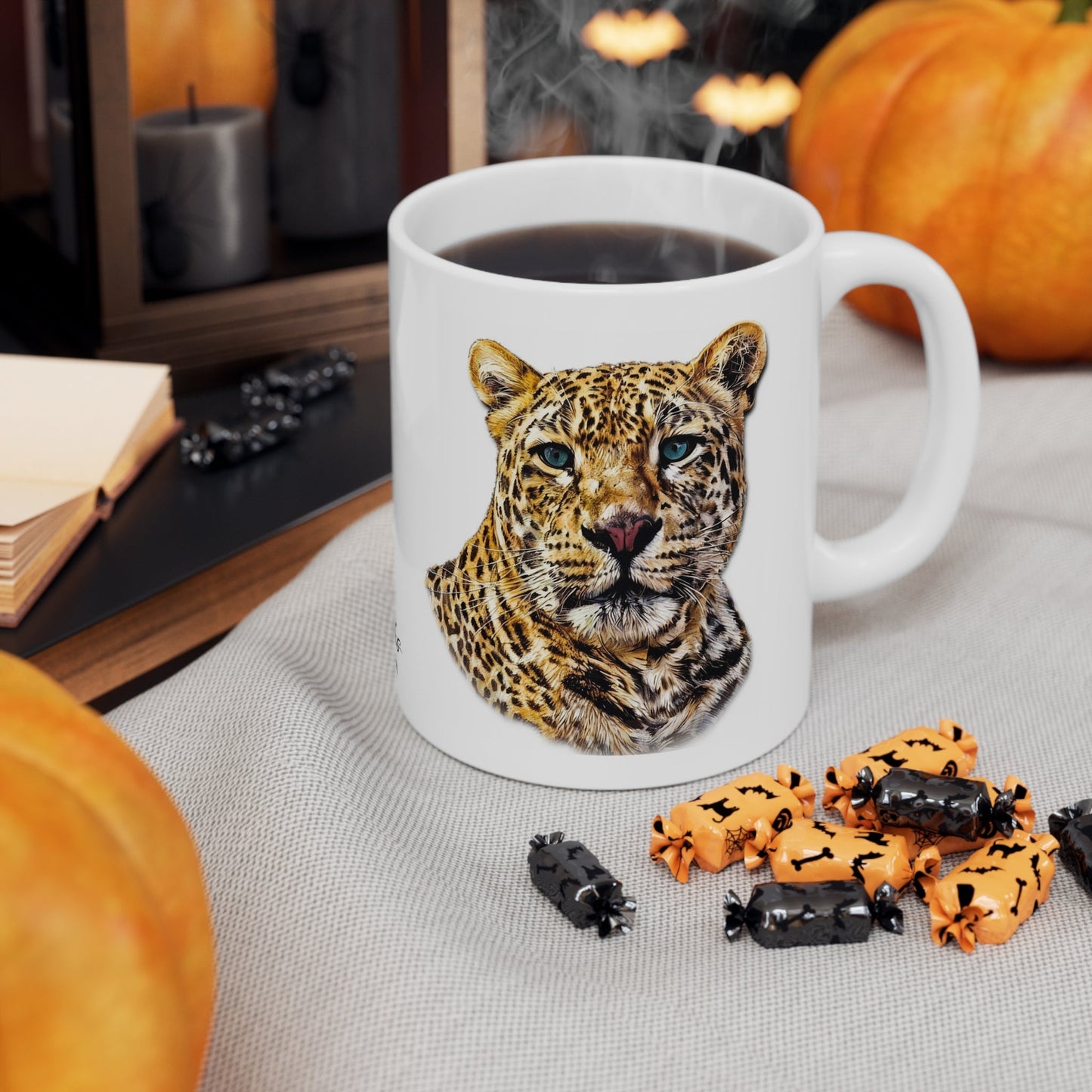 Colour Leopard White Ceramic 11oz Mug II - HD Printing