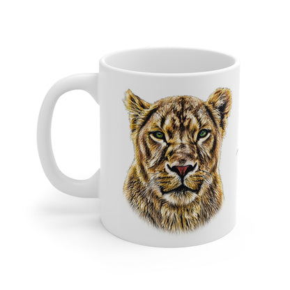 Colour Lioness White Ceramic 11oz Mug - HD Printing