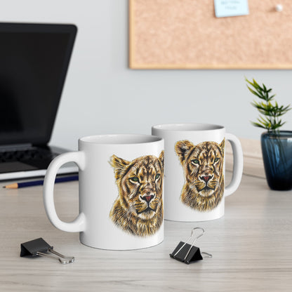 Colour Lioness White Ceramic 11oz Mug - HD Printing