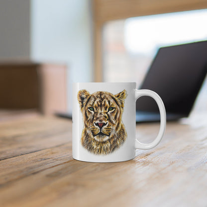 Colour Lioness White Ceramic 11oz Mug - HD Printing
