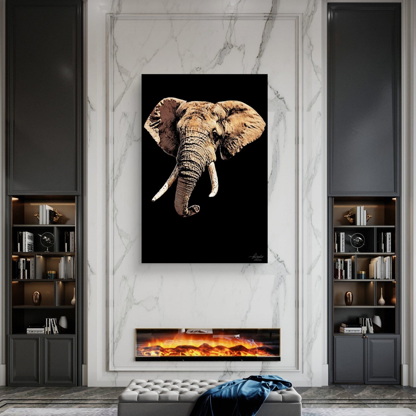 Elephant Fine Art Giclée Matte Black Poster - HD Printing