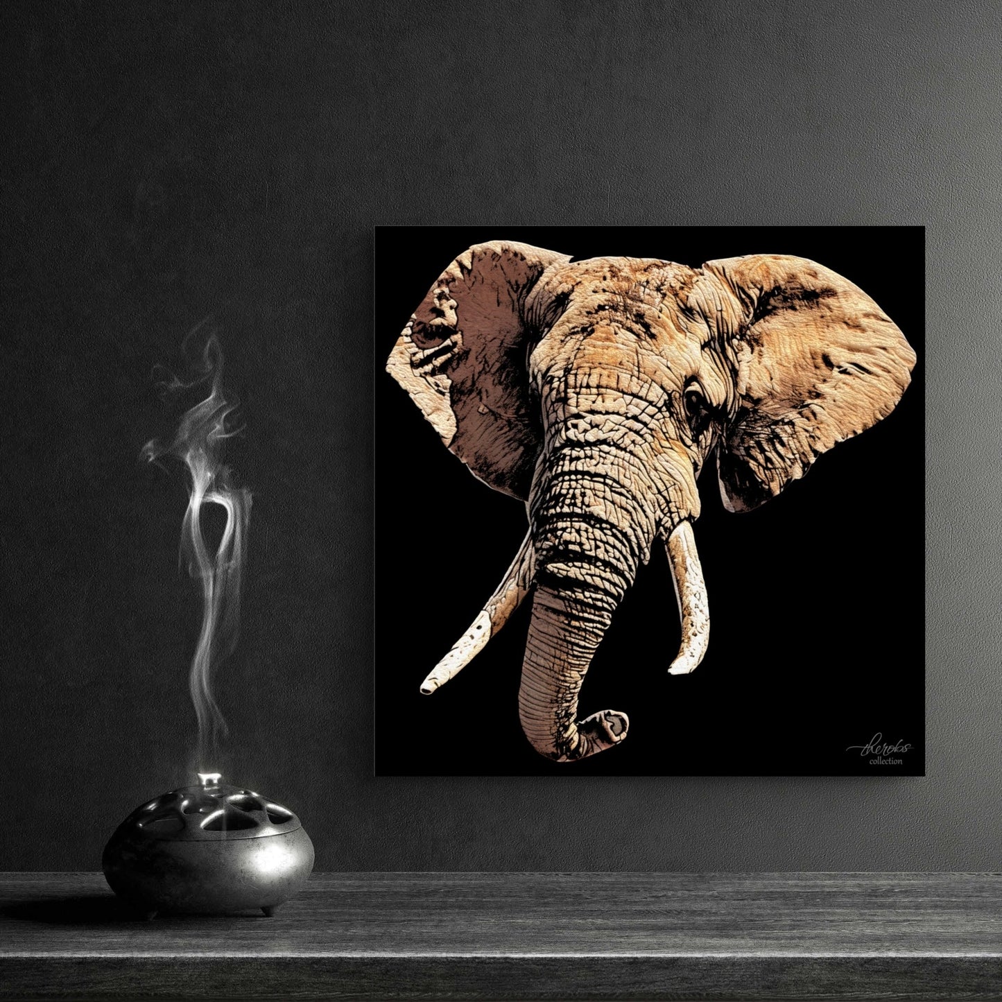 Elephant Fine Art Giclée Matte Black Poster - HD Printing
