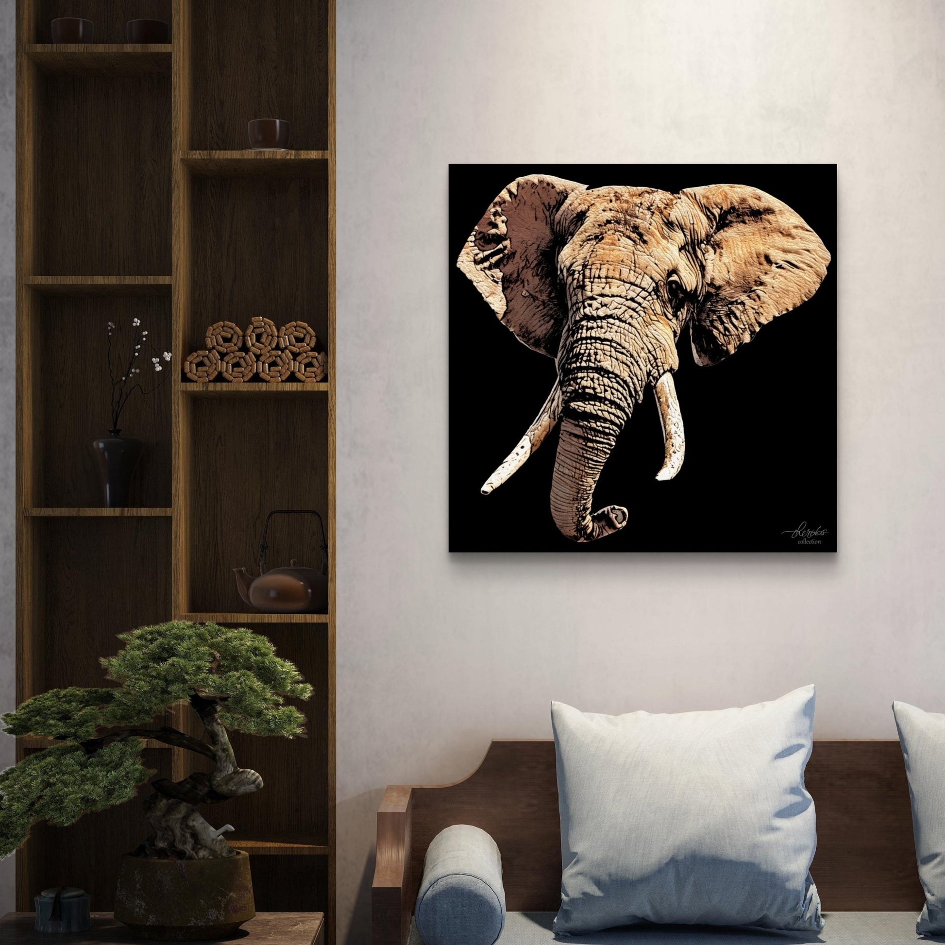 Elephant Fine Art Giclée Matte Black Poster - HD Printing