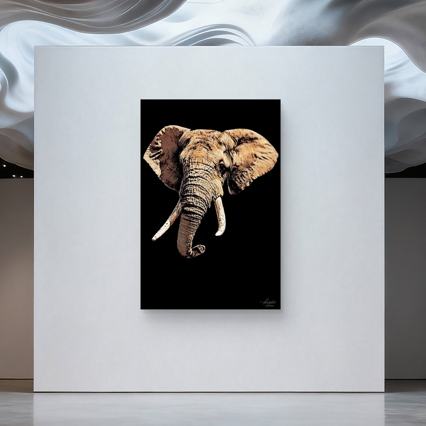 Elephant Fine Art Giclée Matte Black Poster - HD Printing