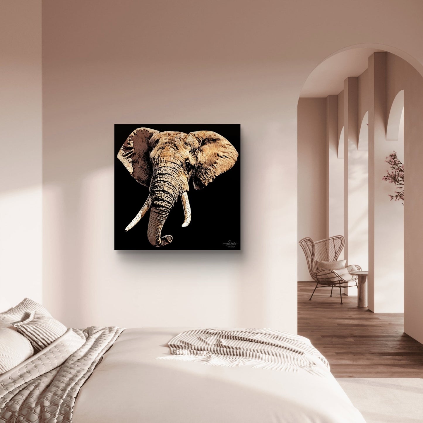 Elephant Fine Art Giclée Matte Black Poster - HD Printing