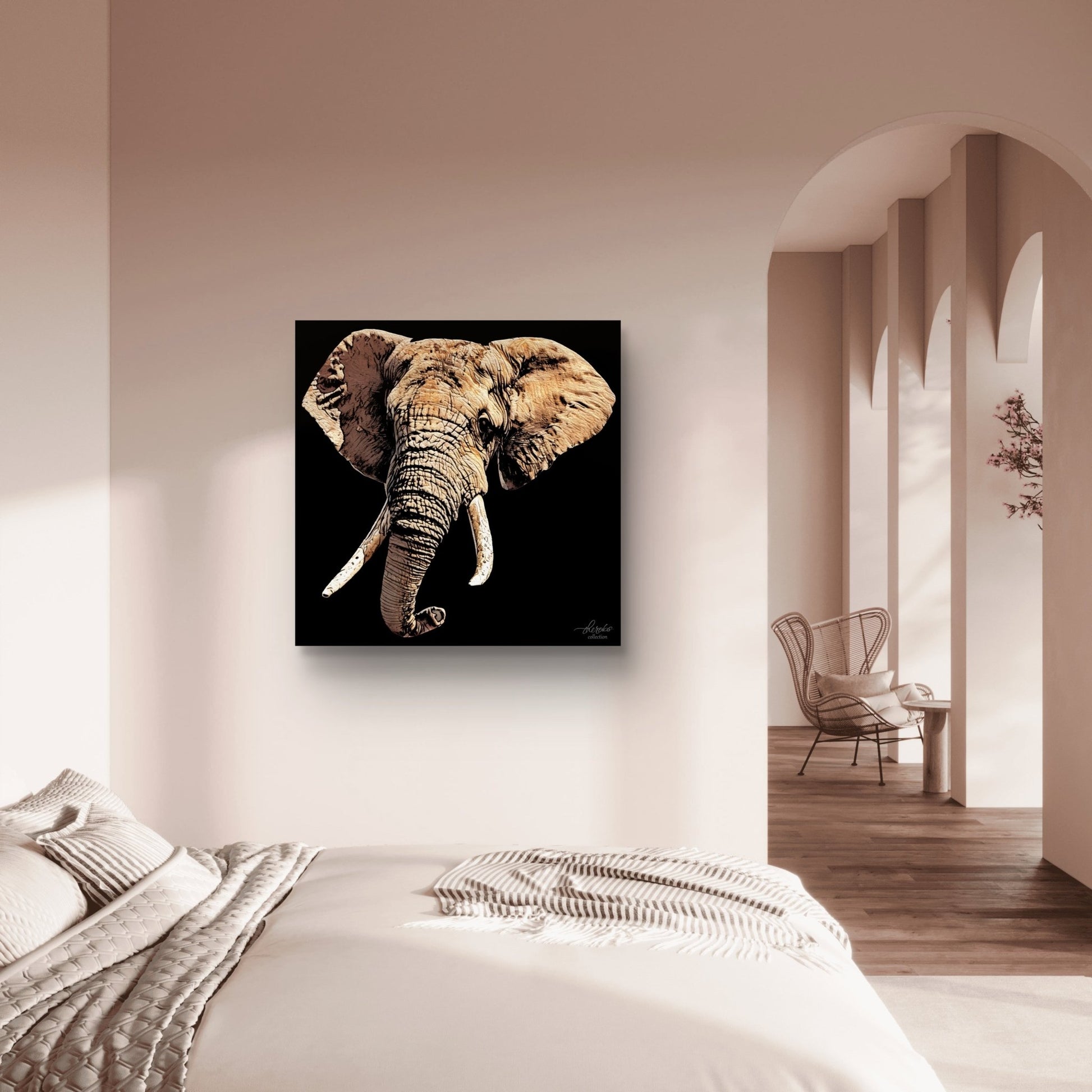 Elephant Fine Art Giclée Matte Black Poster - HD Printing