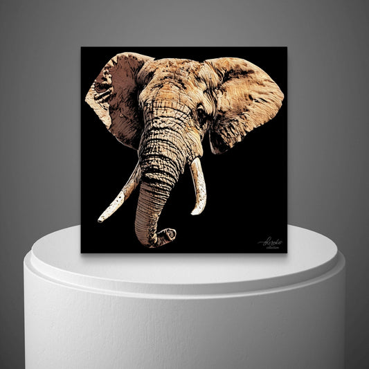 Elephant Fine Art Giclée Matte Black Poster - HD Printing