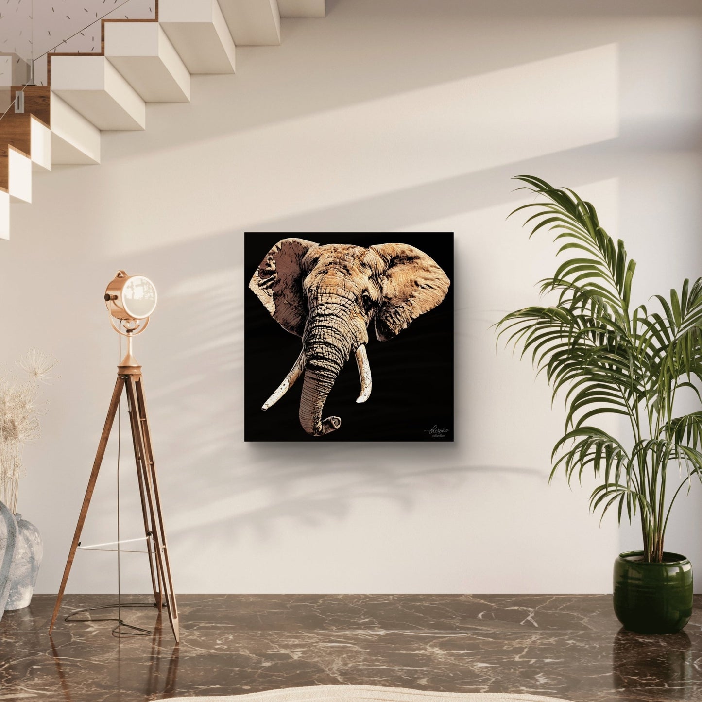 Elephant Fine Art Giclée Matte Black Poster - HD Printing