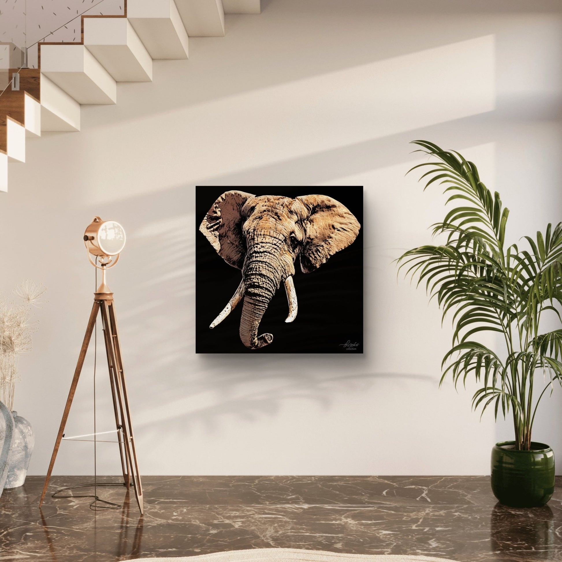 Elephant Fine Art Giclée Matte Black Poster - HD Printing