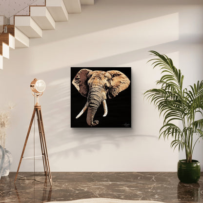 Elephant Fine Art Giclée Matte Black Poster - HD Printing