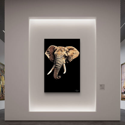 Elephant Fine Art Giclée Matte Black Poster - HD Printing