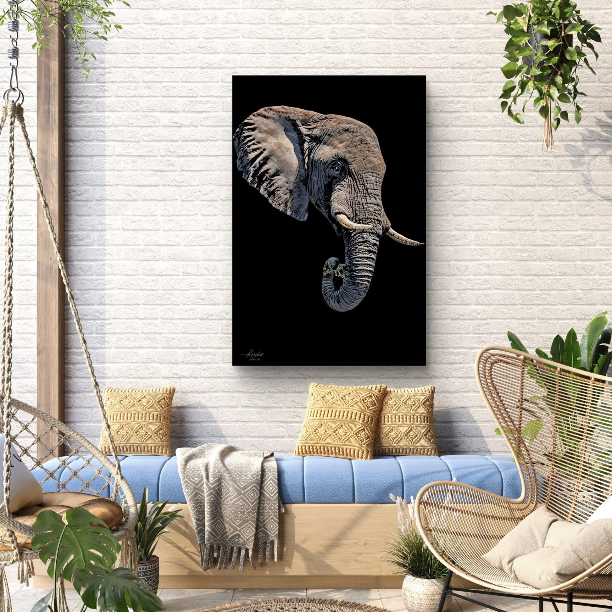Elephant Fine Art Giclée Matte Black Poster II - HD Printing
