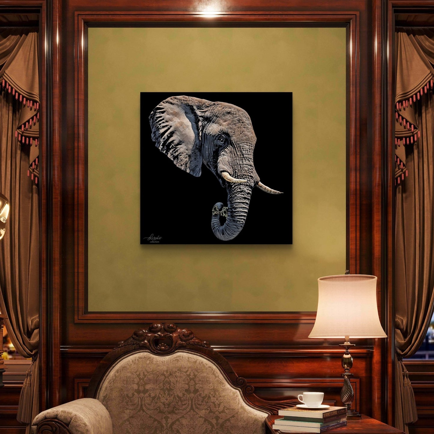 Elephant Fine Art Giclée Matte Black Poster II - HD Printing