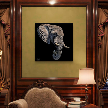 Elephant Fine Art Giclée Matte Black Poster II - HD Printing
