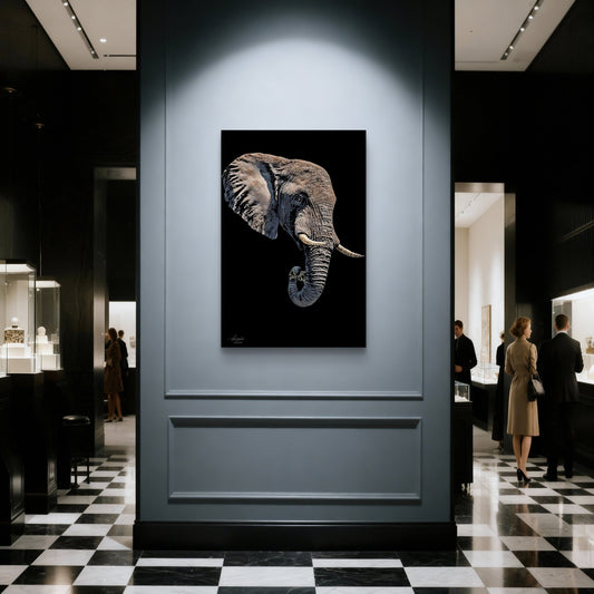 Elephant Fine Art Giclée Matte Black Poster II - HD Printing