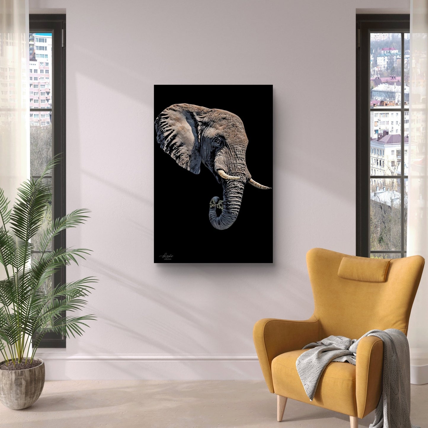 Elephant Fine Art Giclée Matte Black Poster II - HD Printing