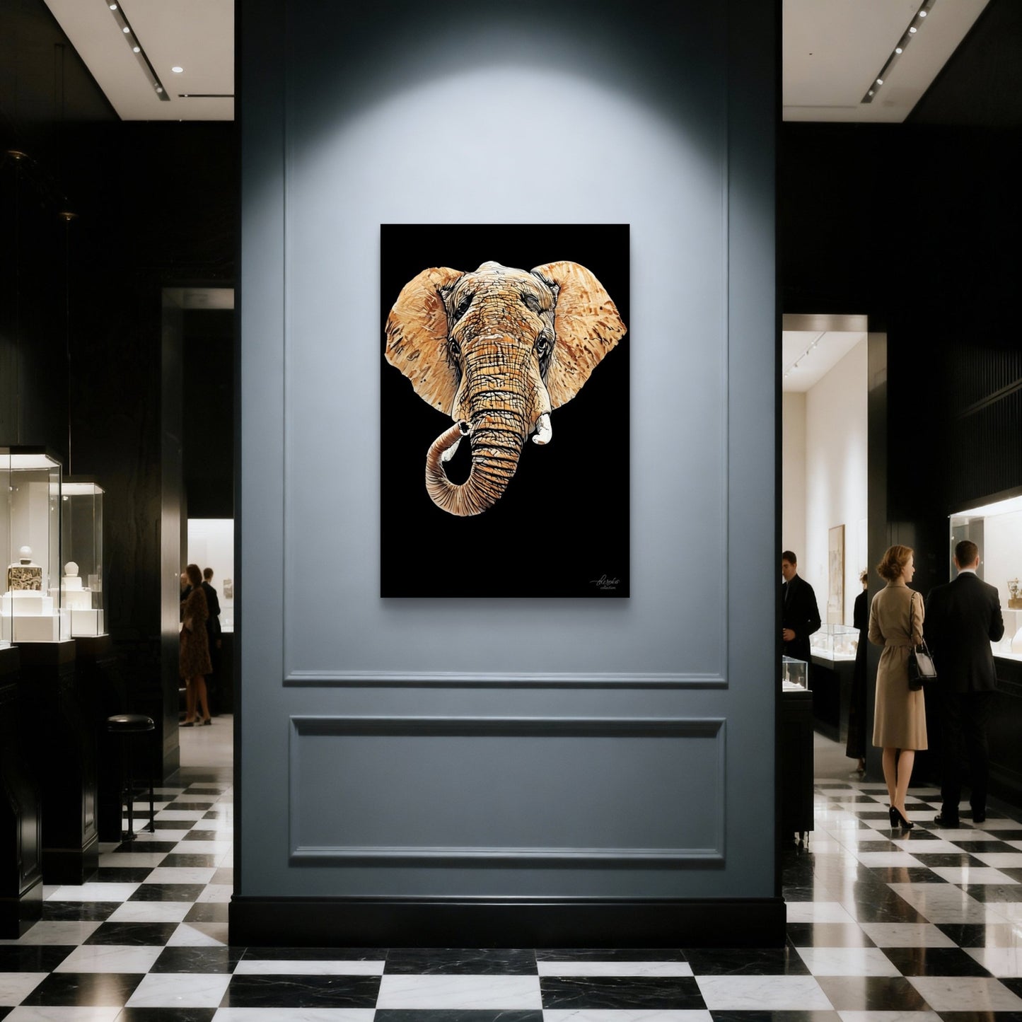 Elephant Fine Art Giclée Matte Black Poster III - HD Printing