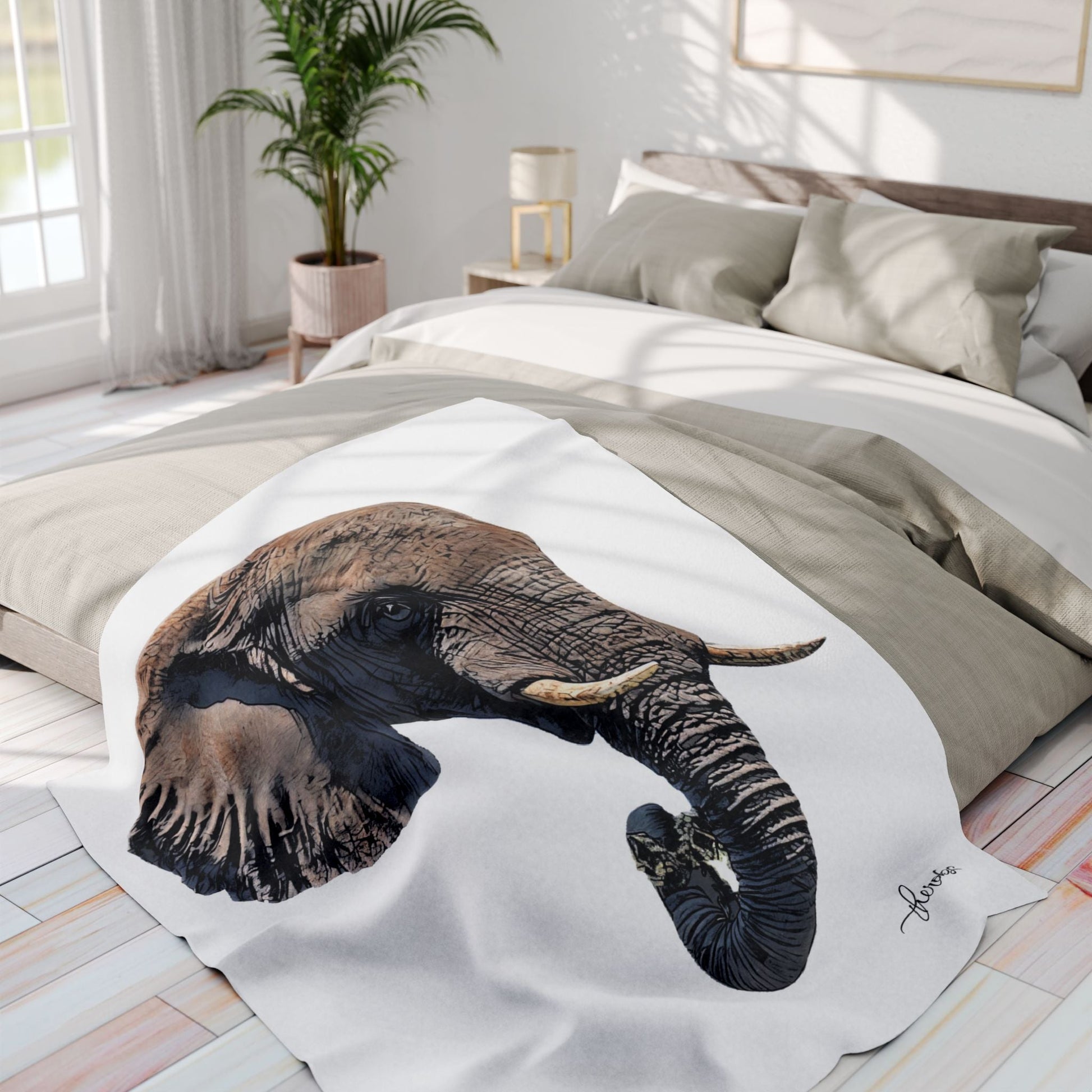 Elephant Fleece Blanket 2 - HD Printing