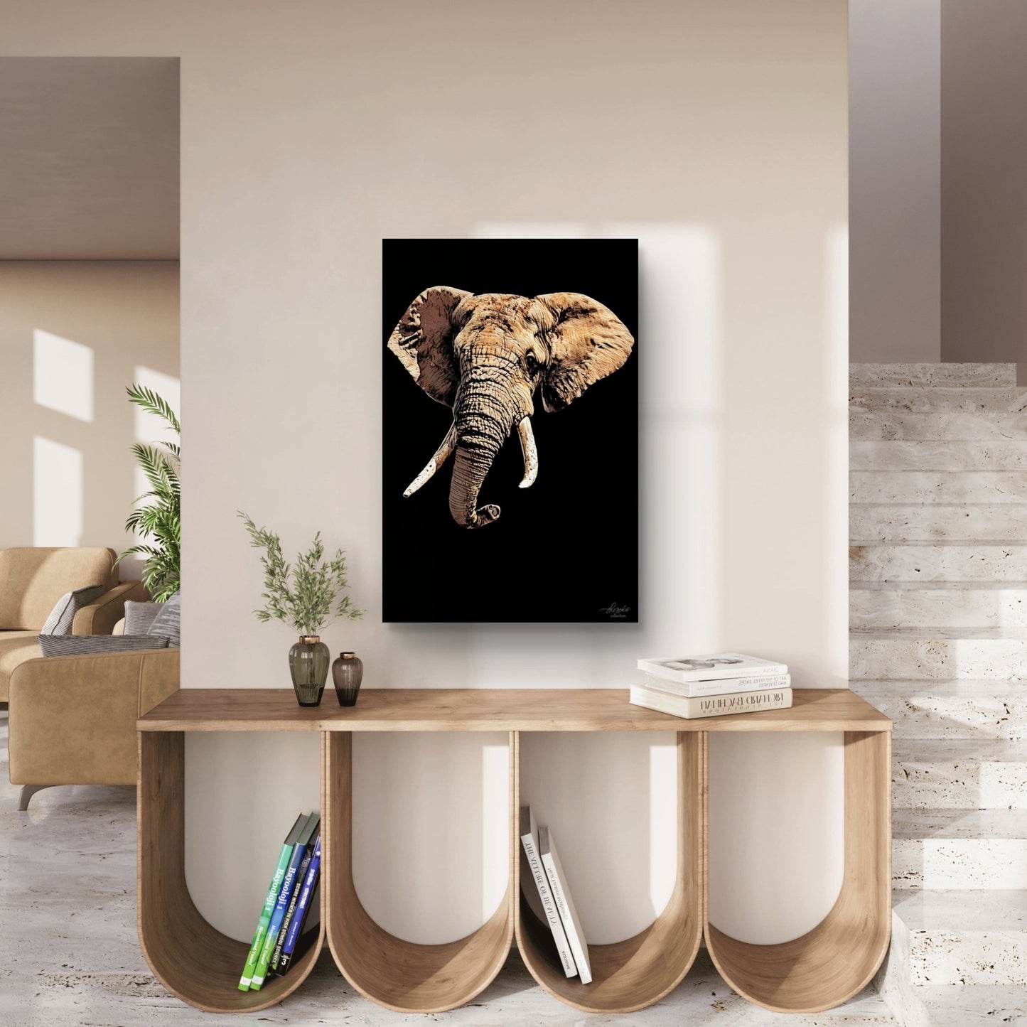 Elephant Indoor & Outdoor HD Black Silk Poster - HD Printing