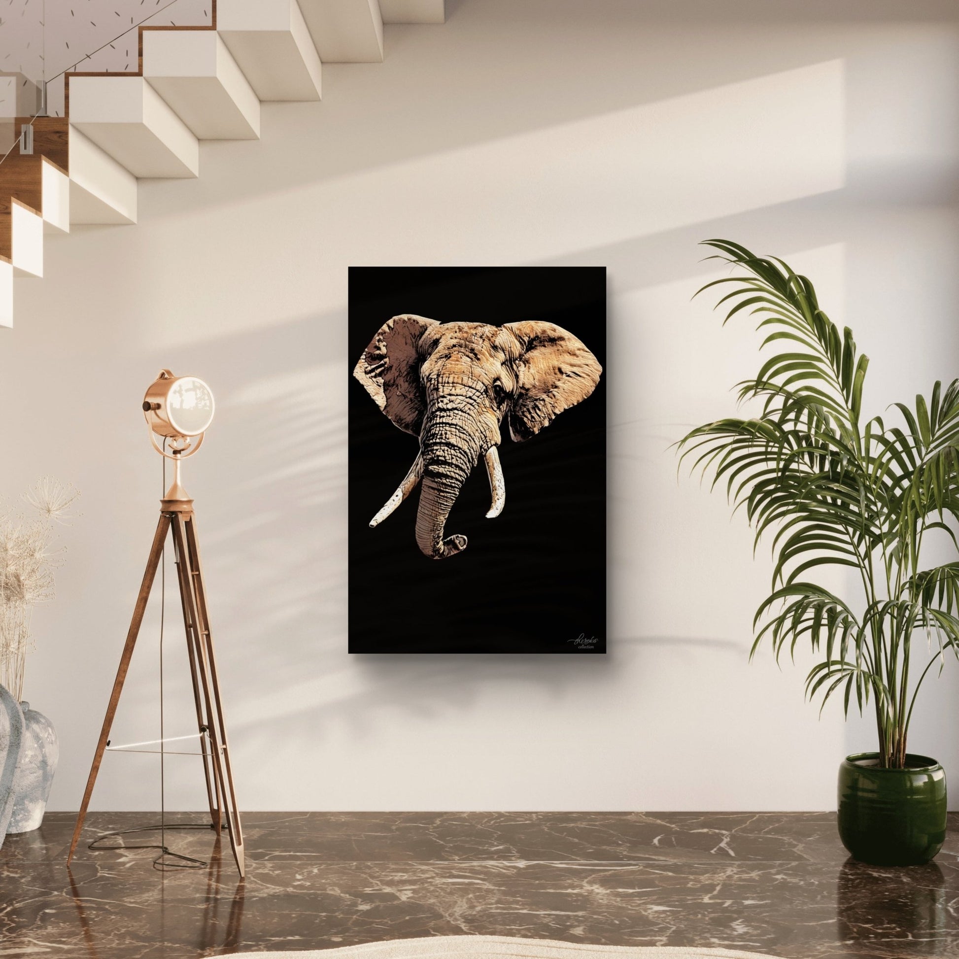Elephant Indoor & Outdoor HD Black Silk Poster - HD Printing