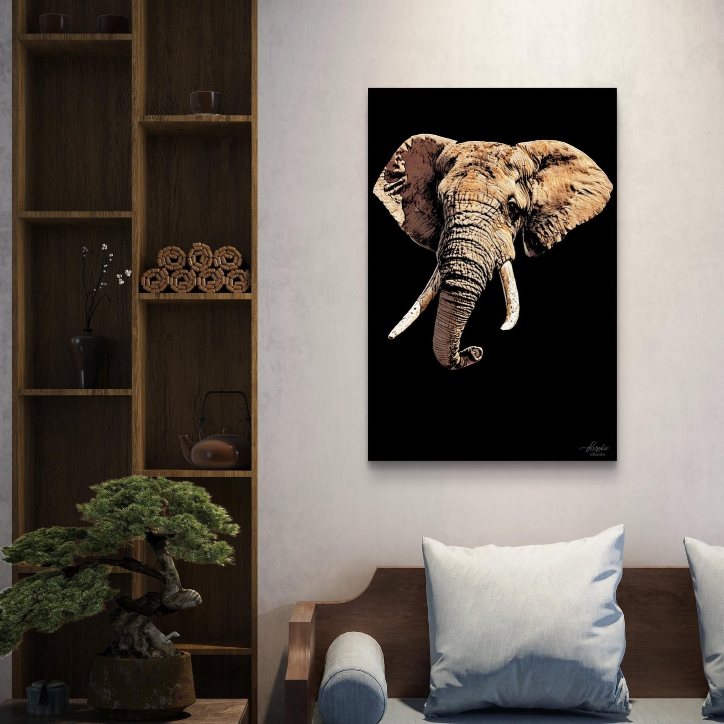 Elephant Indoor & Outdoor HD Black Silk Poster - HD Printing